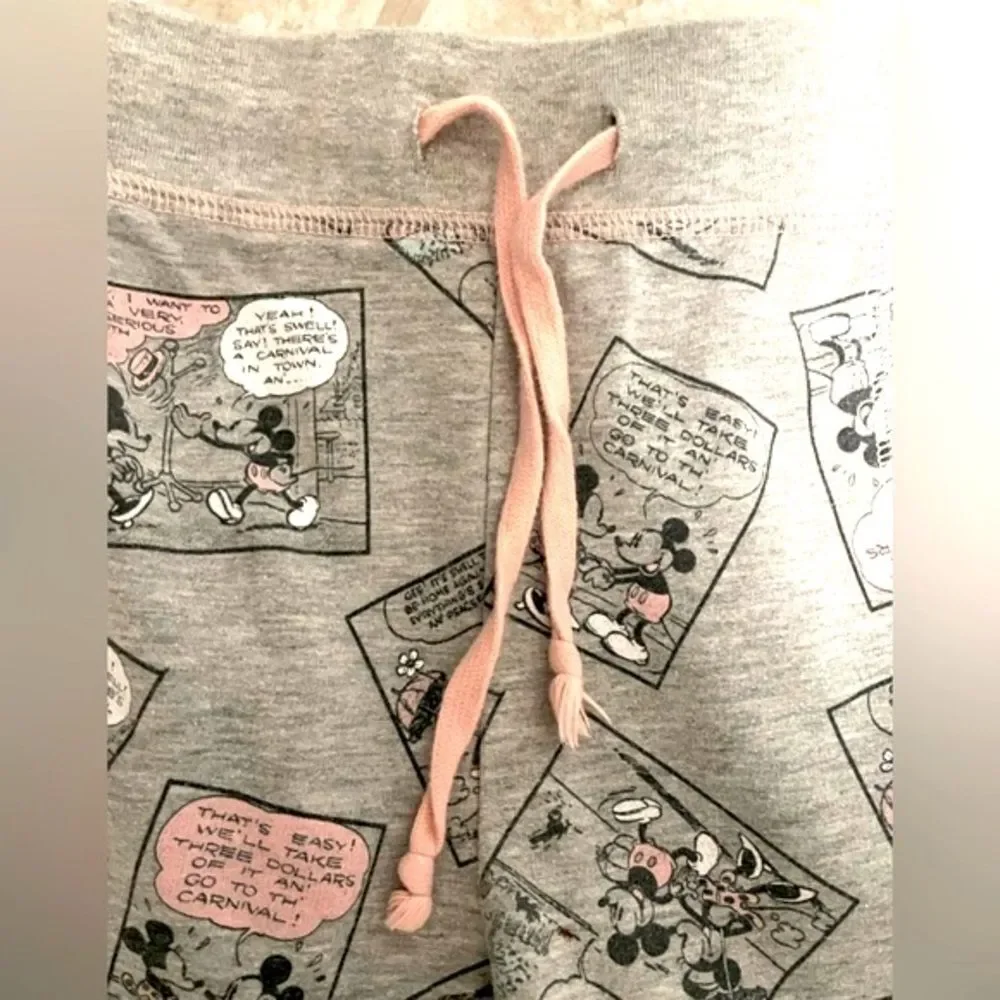 Disney Sleepwear Mickey & Minnie Grey & Pink Sweatpants Women’s Size Large - Picture 3 of 7